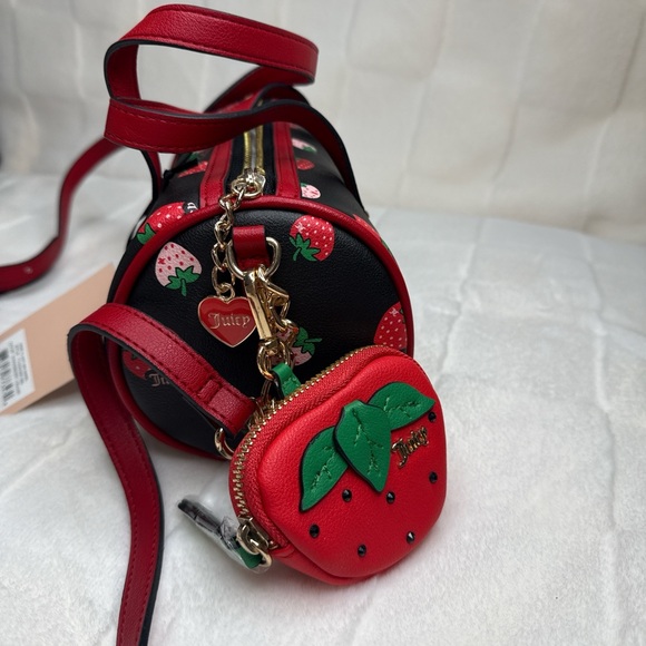 Juicy Couture Black and Red Crossbody Bag with Strawberry Design - Picture 2 of 4